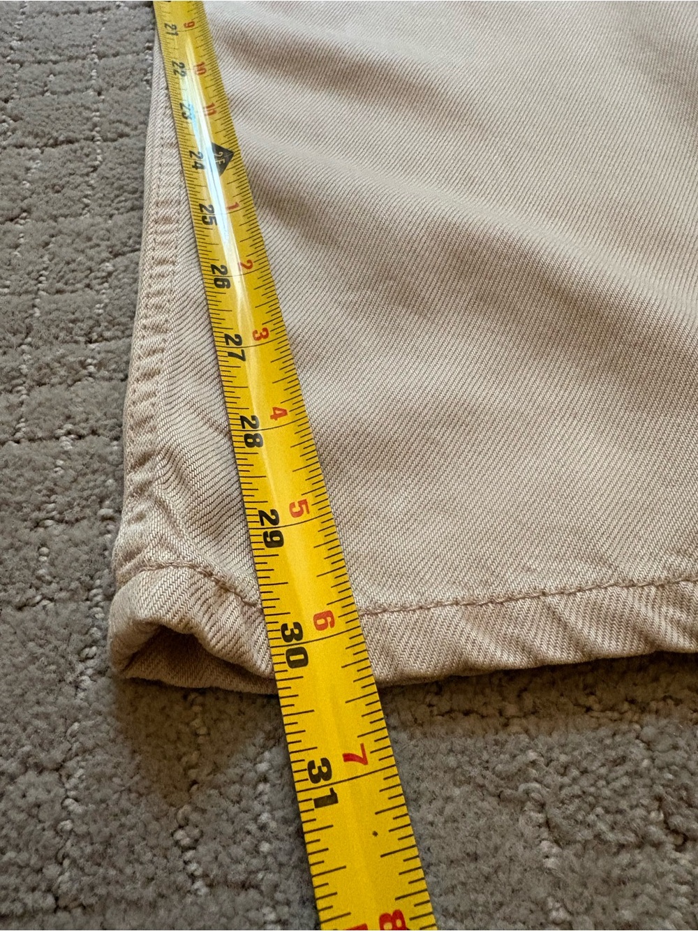 Oat New York Beige High Rise Mini Flare Wide-Leg Sustainable Jeans - Picture 5 of 9